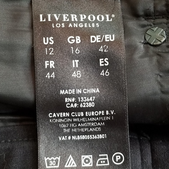Liverpool Women's Black Pull On Stretch Skinny‎ Ankle Pants Size 12 - Picture 12 of 14